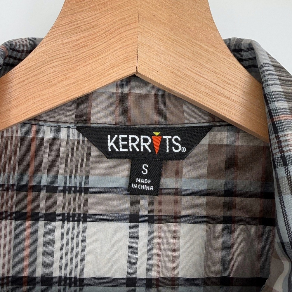 Kerrits Not Just a Barn Shirt Plaid Snap Front Long Sleeve Shirt Sz S Equestrian - Picture 5 of 10